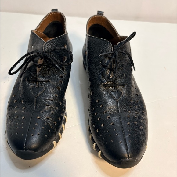 Litfoot Black Leather women’s Oxford lace up casual Shoes - Picture 3 of 7